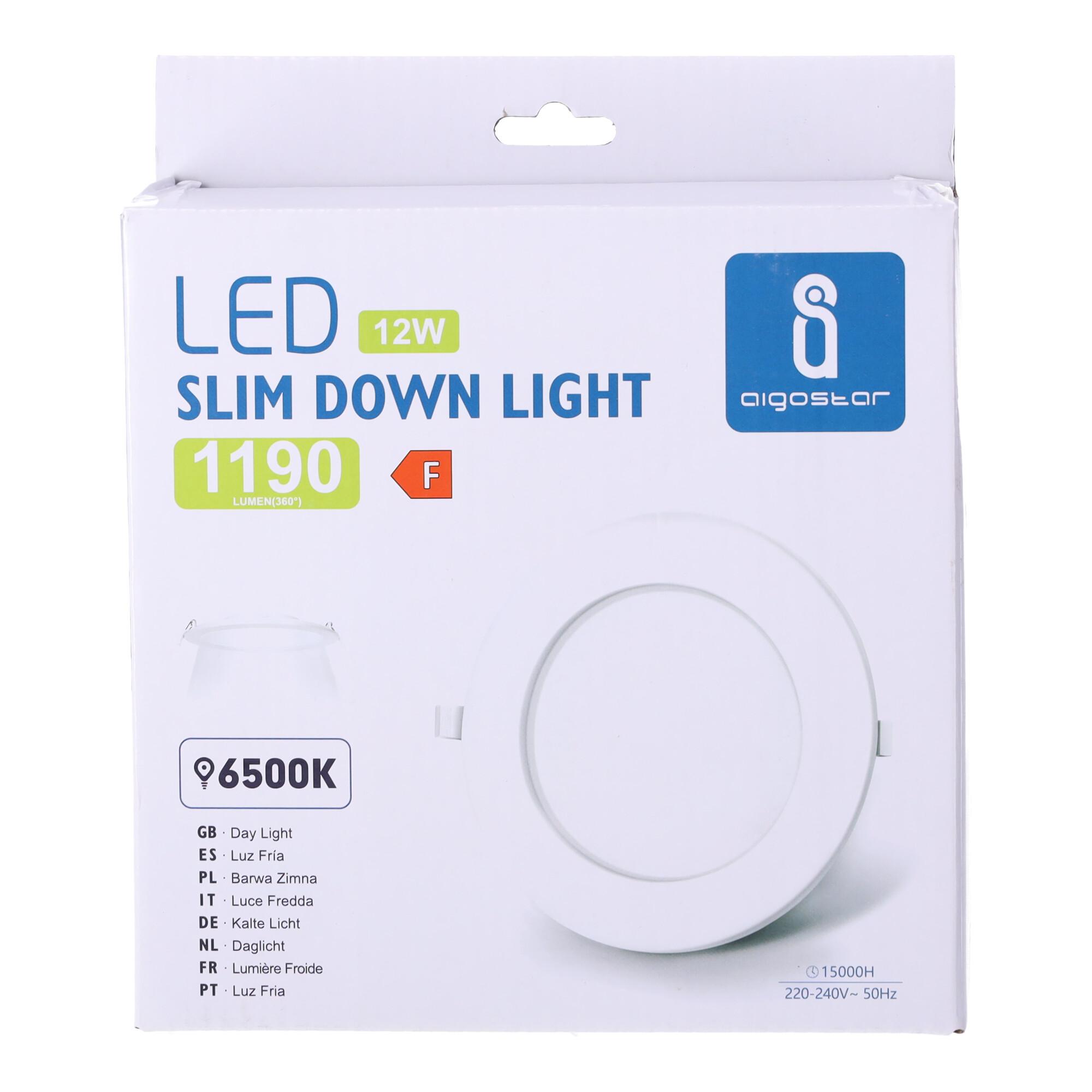 E6 LED Ultra-thin Flush-mounted Round Downlight 12W White Light