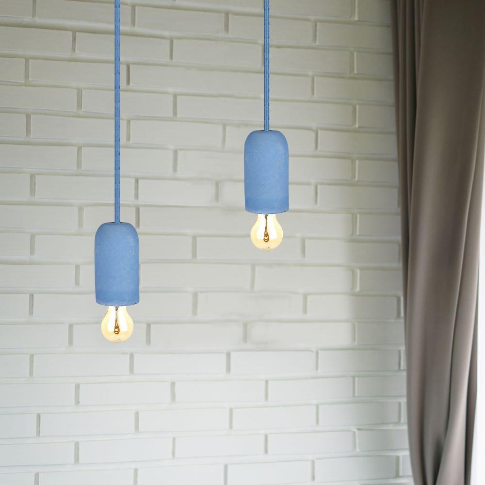 VT-7668 E27 CONCRETE PENDANT LIGHT-BLUE