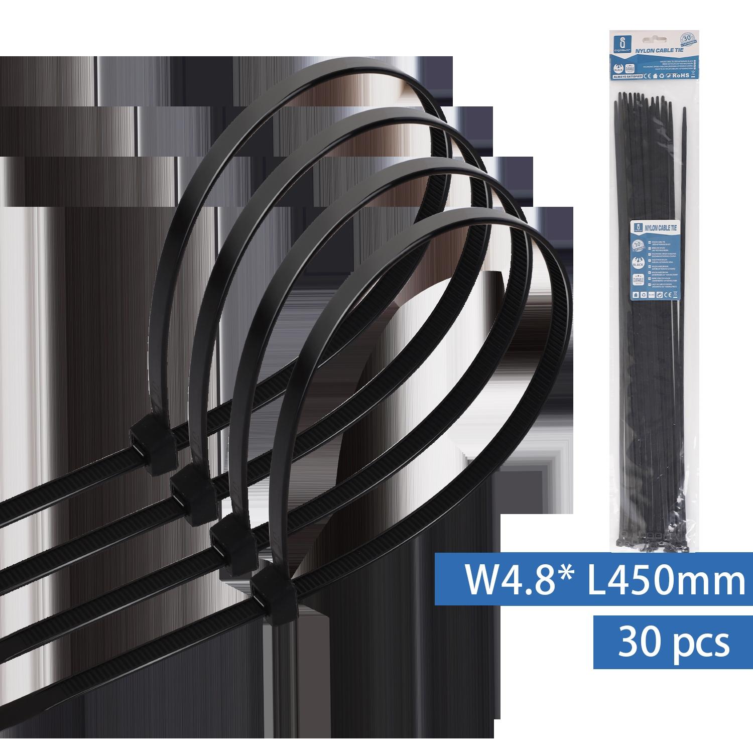 Nylonowa opaska zaciskowa (30 szt.) 4,8x450  mm czarna