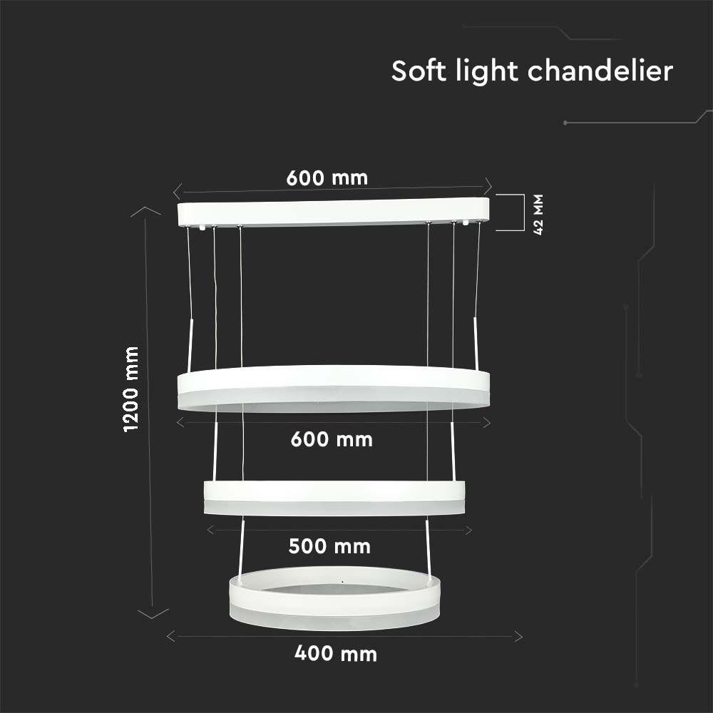 VT-82-3D 86W SOFT LIGHT CHANDELIER 3000K DIMMABLE WHITE