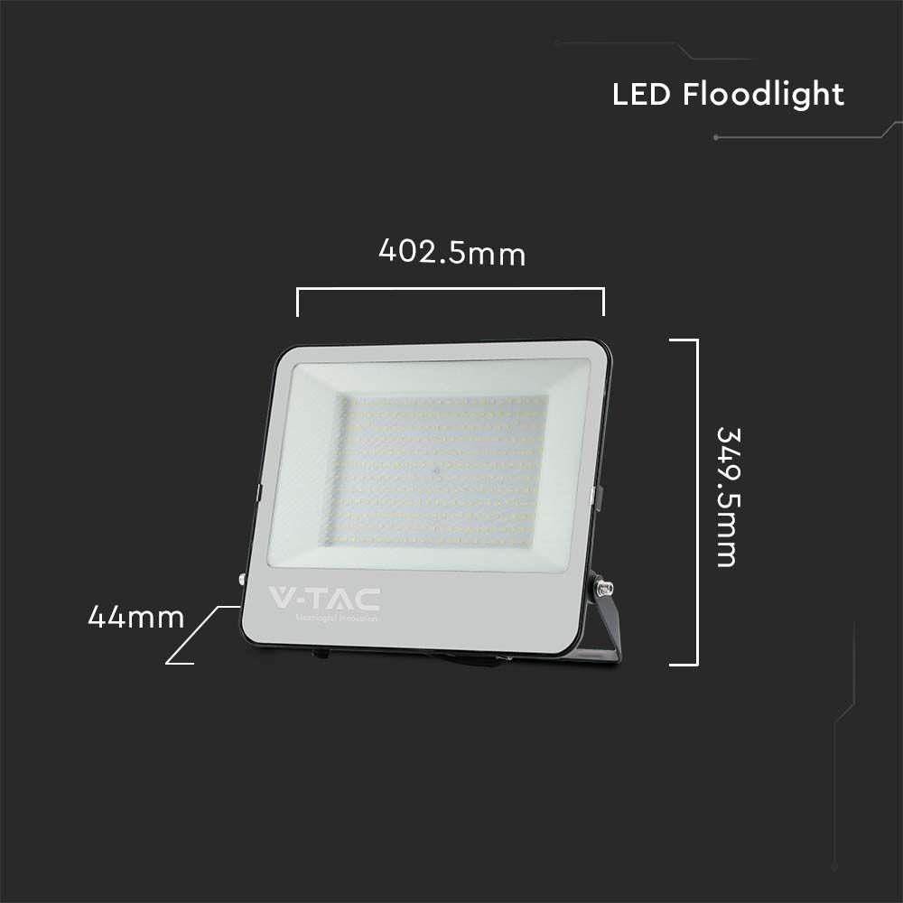 VT-44206 200W LED FLOODLIGHT 6500K BLACK BODY GREY GLASS 160LM/W