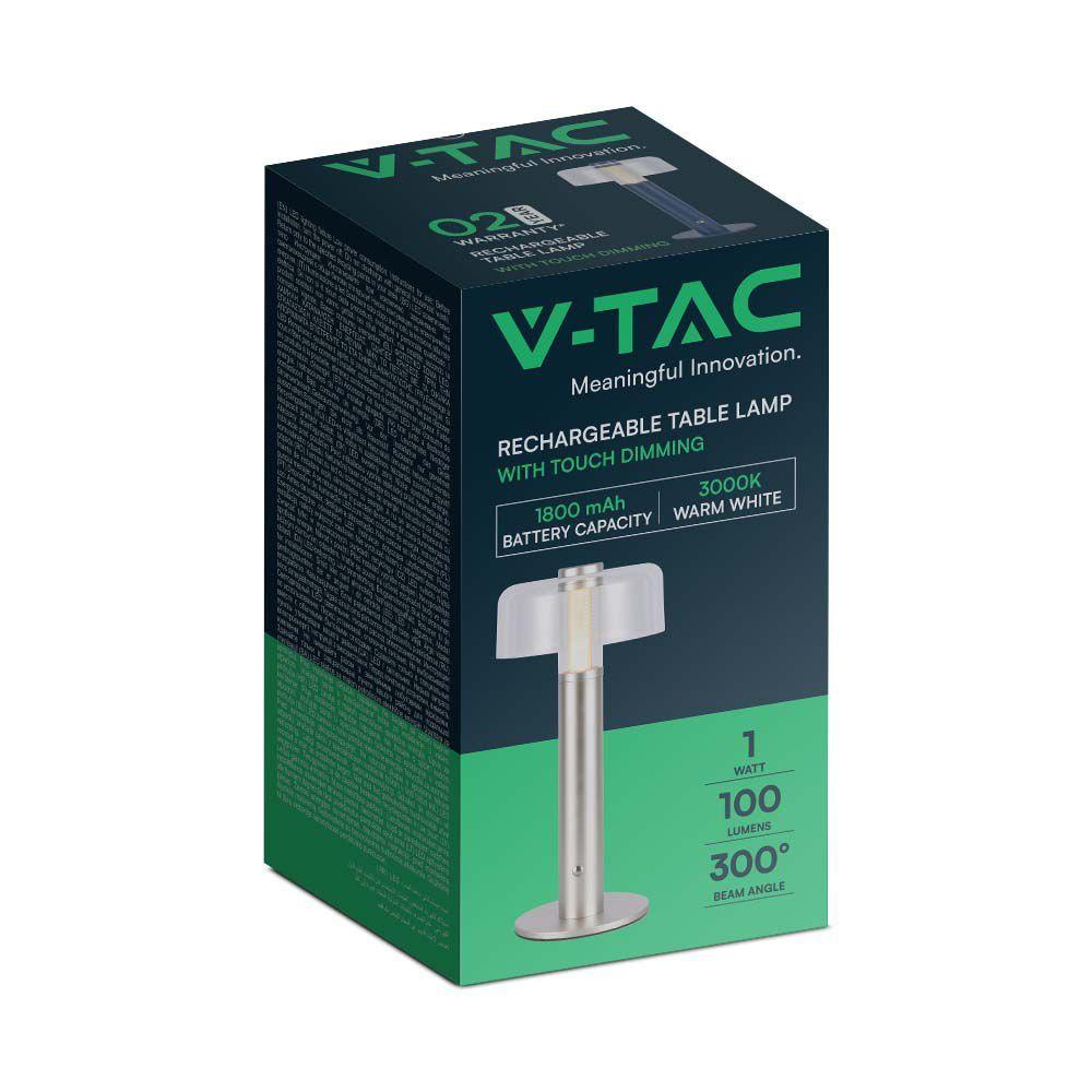 VT-1049 LED TABLE LAMP-1800mAH BATTERY D:150x300 3000K CHAMPAGNE GOLD BODY