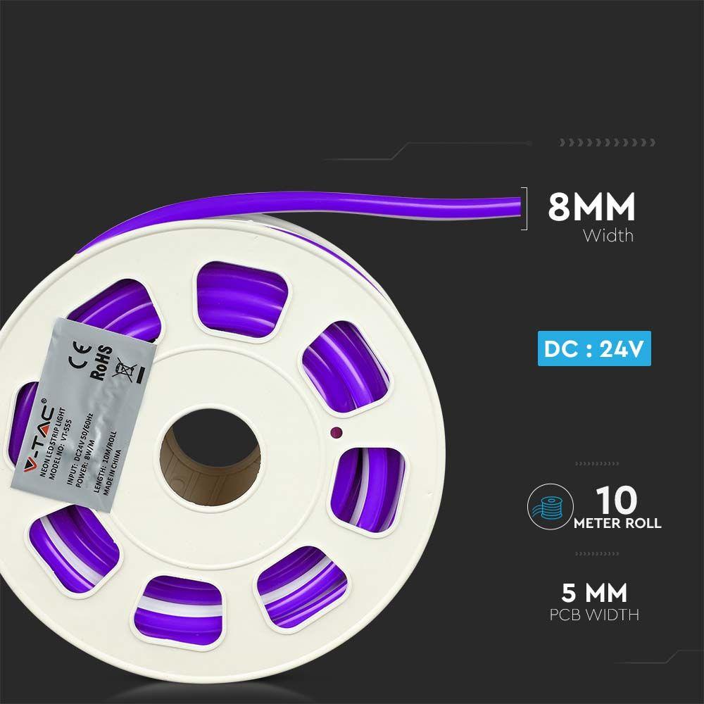 VT-555 8W/M NEON FLEX VIOLET 24V (10M/ROLL)(PRICE PER M)