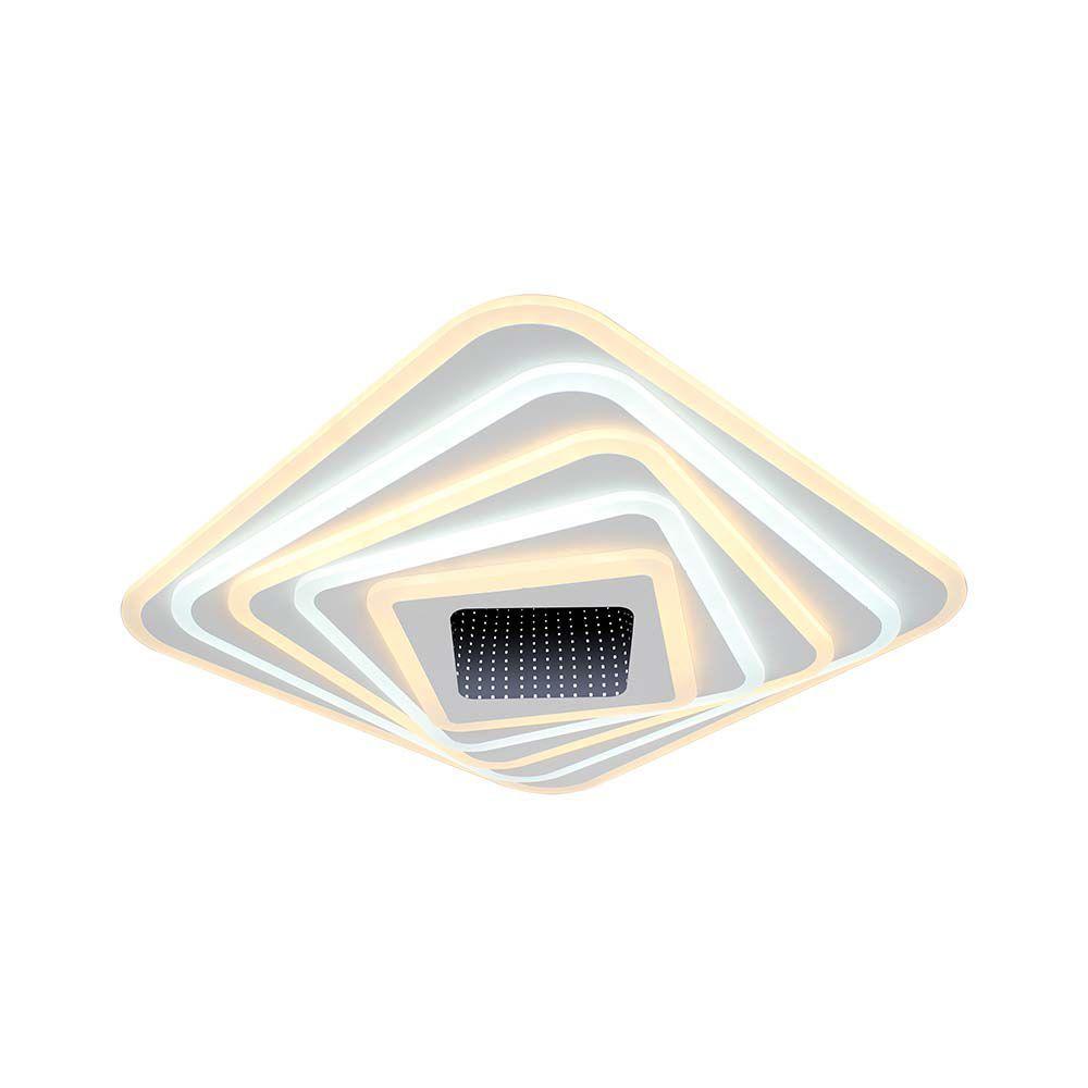 120W Dekoracyjna lampa sufitowa LED (50*50*9CM), Barwa: 3000K+6000K, Ściemniana, Obudowa: Biała    , VTAC, SKU 15356