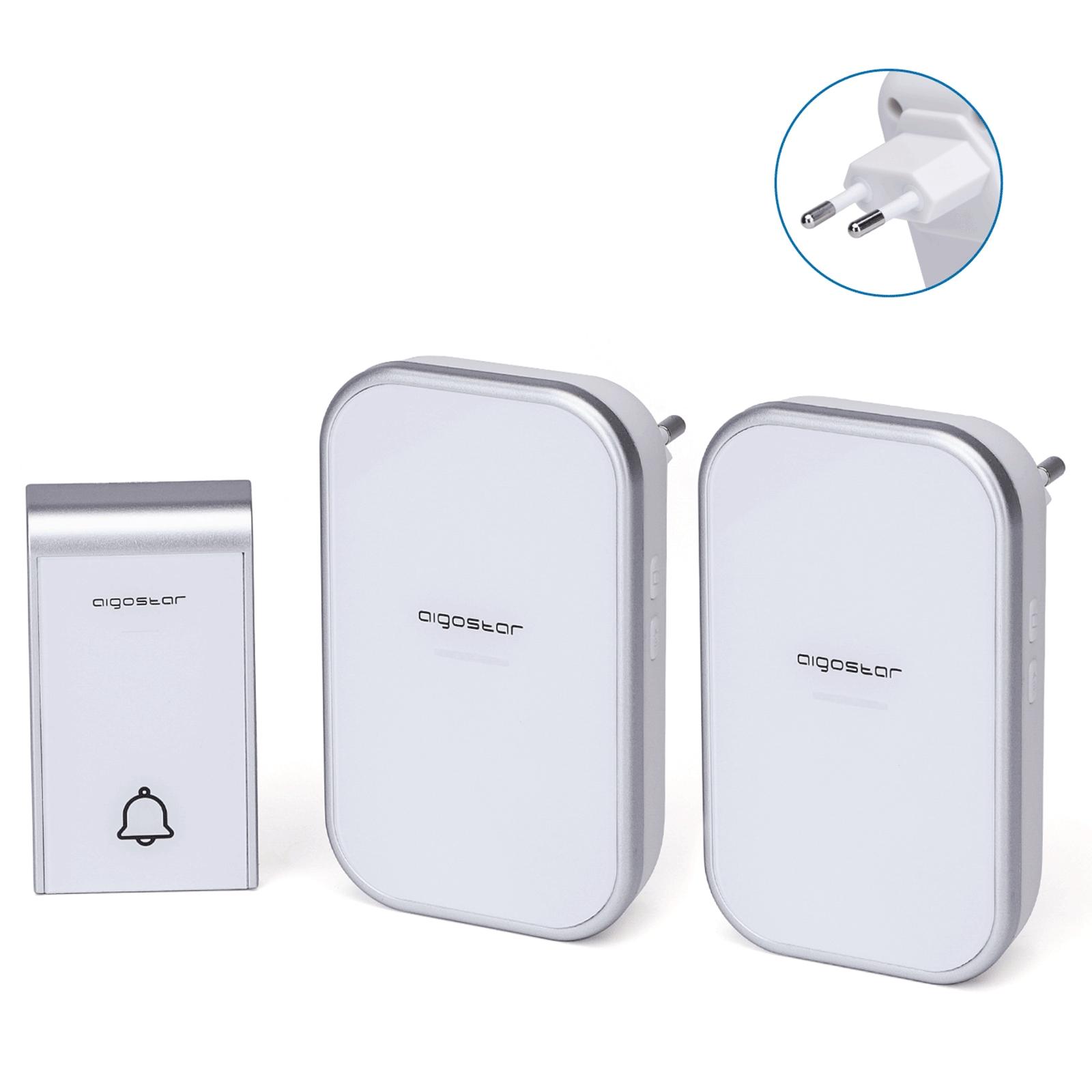 AC Wireless Digital Door Bell (one to two) White & Silvery