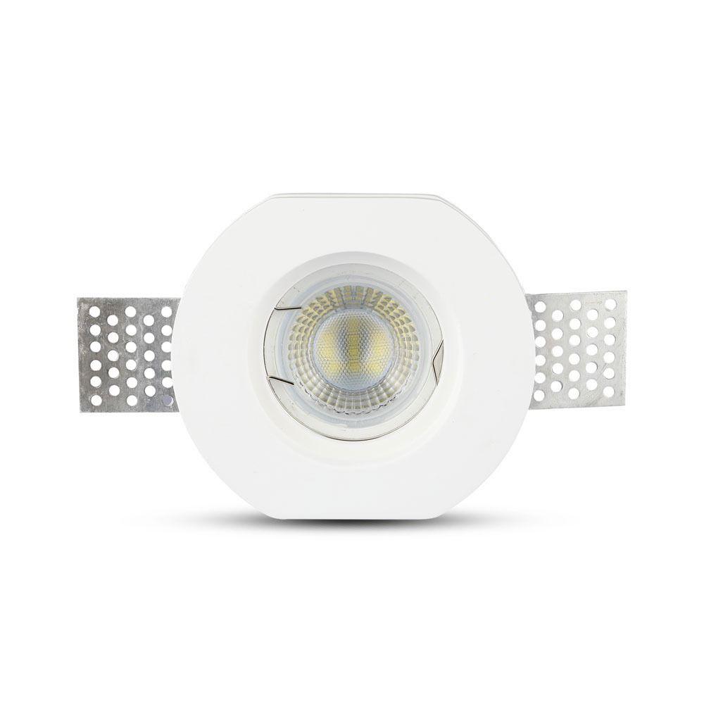 VT-764 GU10 GYPSUM FITTING ROUND-WHITE