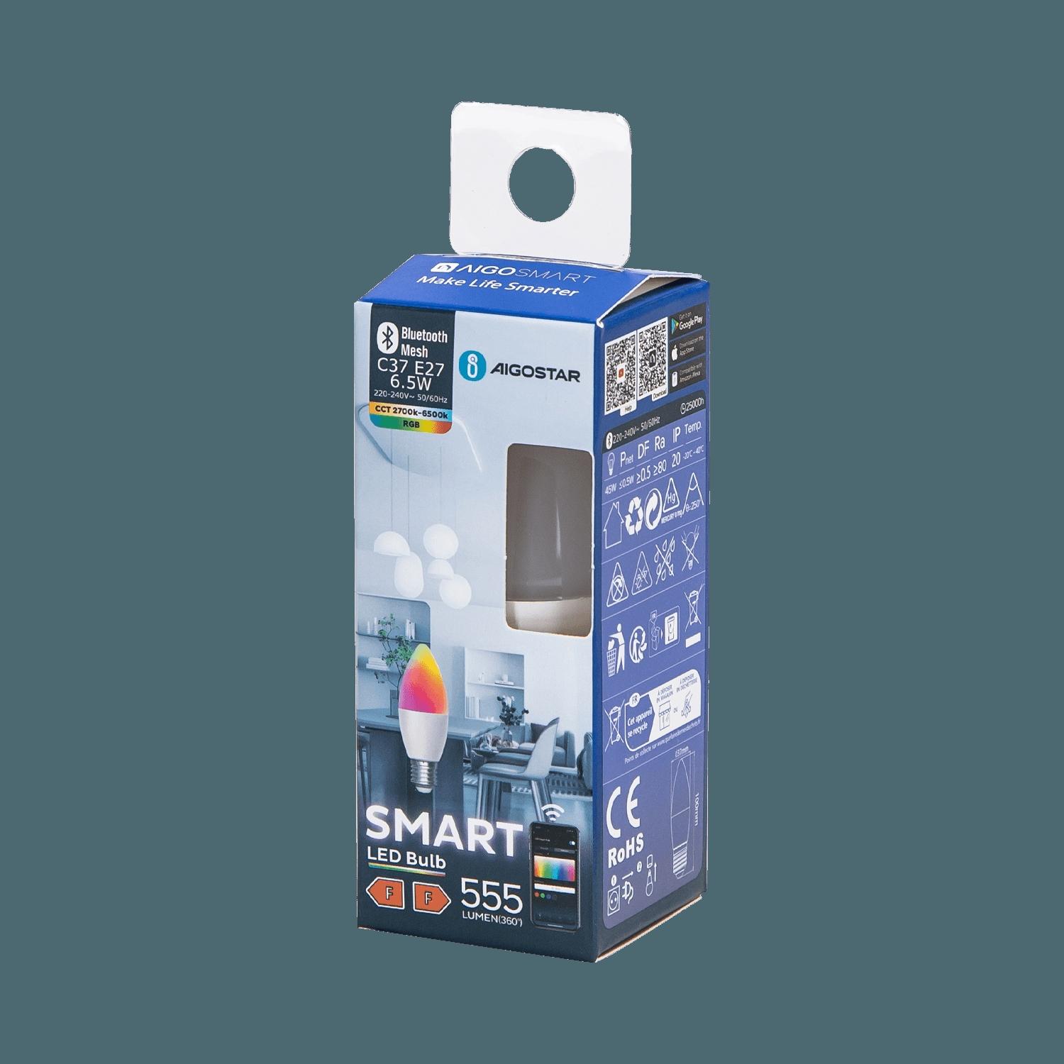 Bluetooth+mesh E27 C37 6.5W