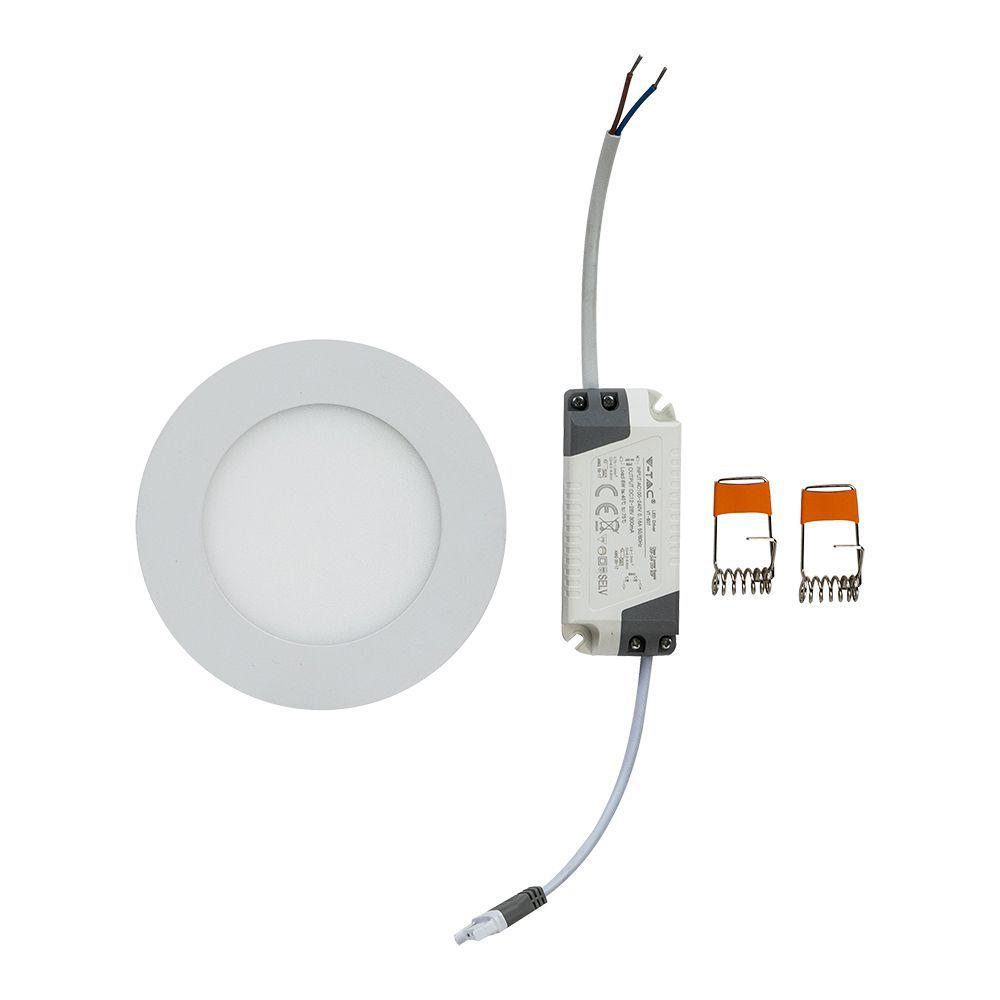 6W Panel LED, Barwa:6400K, Okrągła, VTAC, SKU 4856