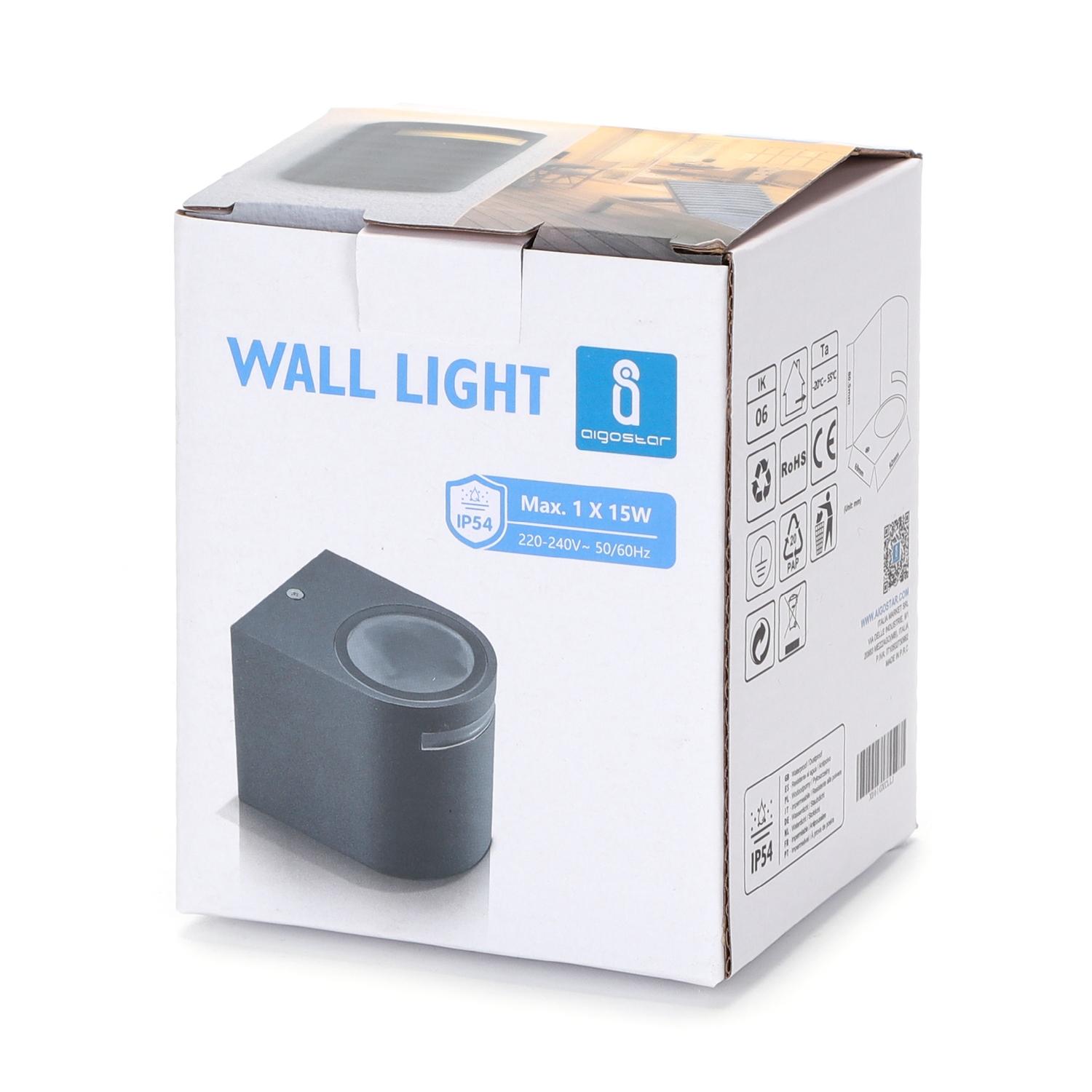 Metal One-way Wall Light Black (Without Light Source) GU10