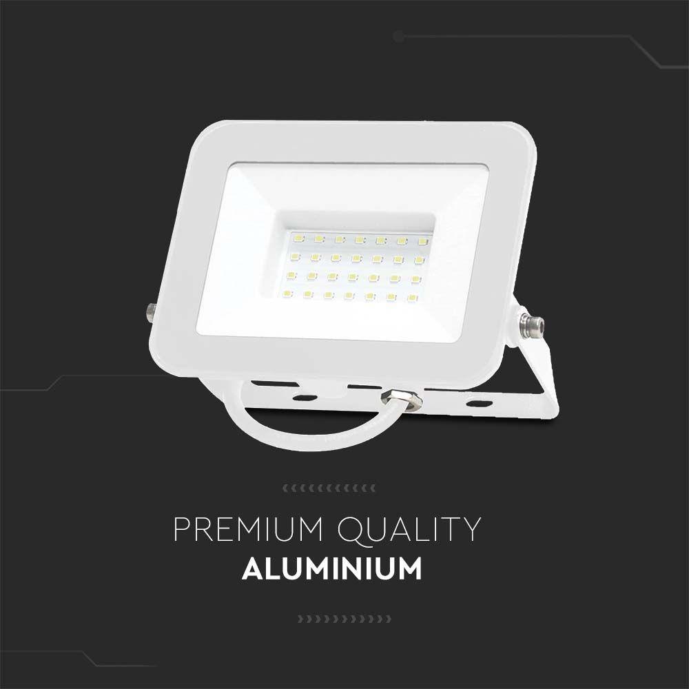 VT-44030 30W FLOODLIGHT SAMSUNG CHIP 6500K WHITE BODY WHITE GLASS