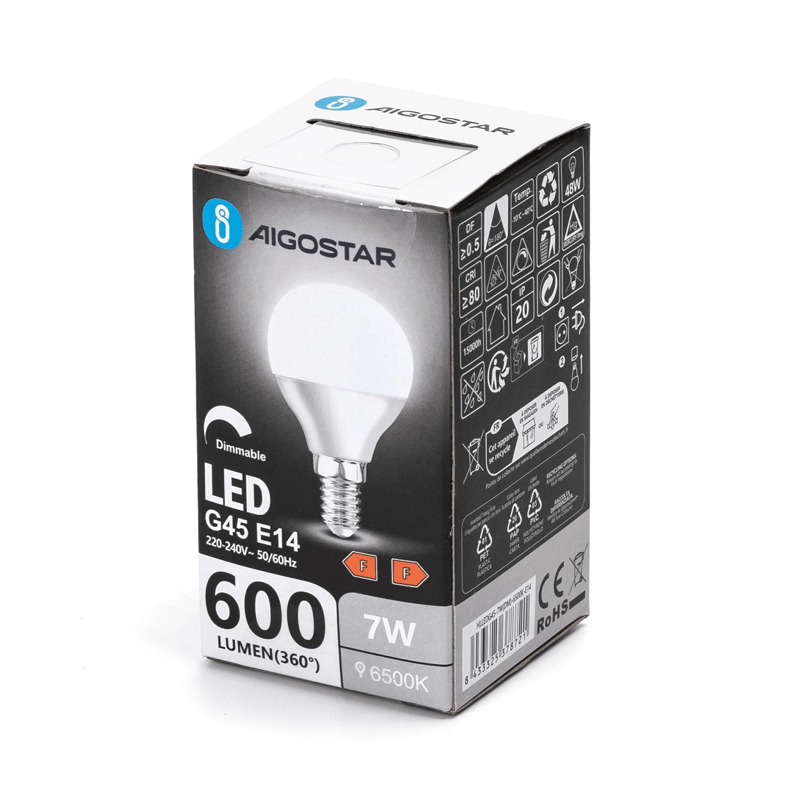 LED dimmable bulb G45 E14 7W 6500K