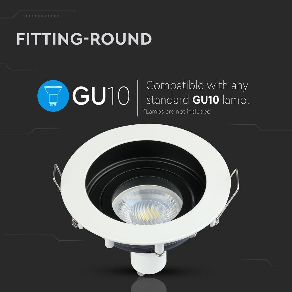 VT-781 GU10 FITTING ROUND WHITE