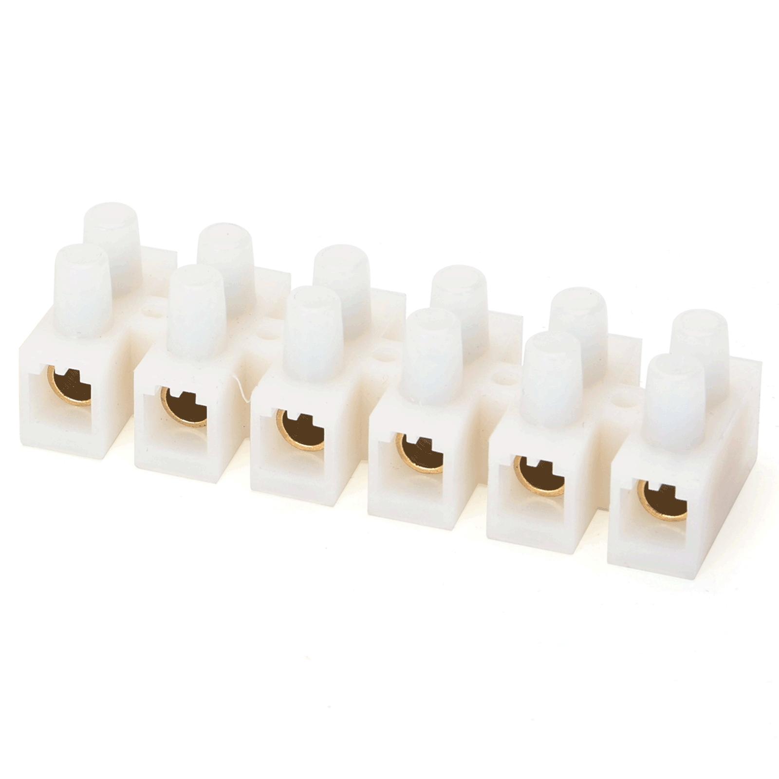 PA18 Terminal Blocks Six concave bottom type H White