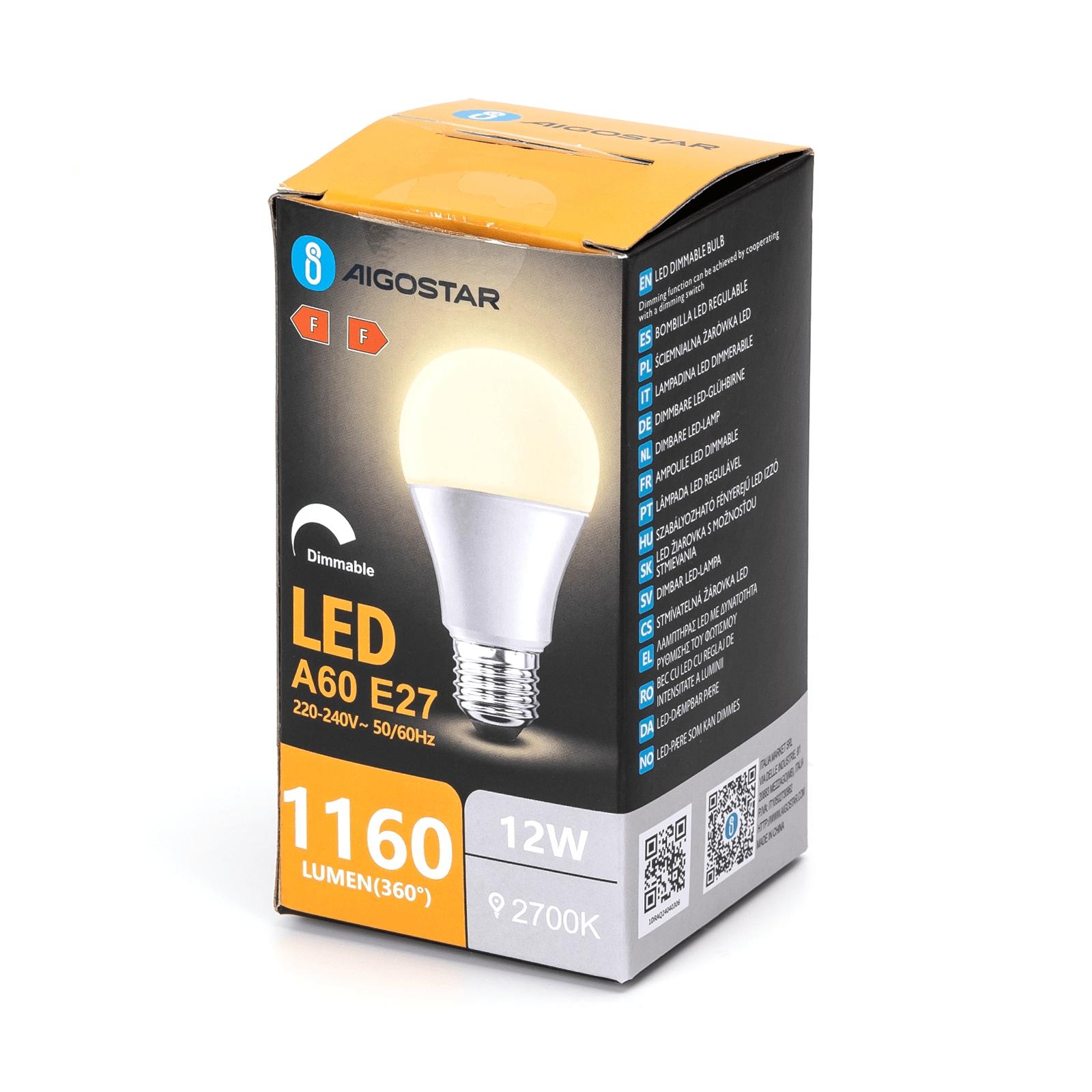 LED dimmable bulb A60 E27 12W 2700K