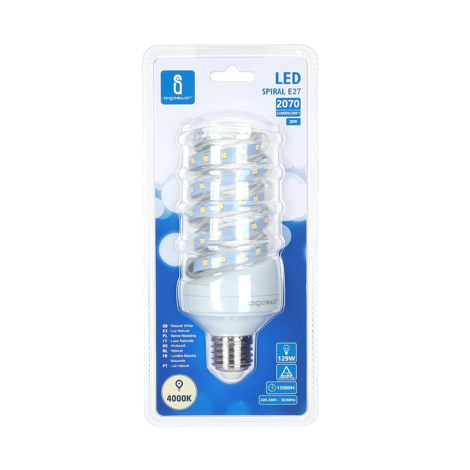 LED E27 20W  Spiral tube