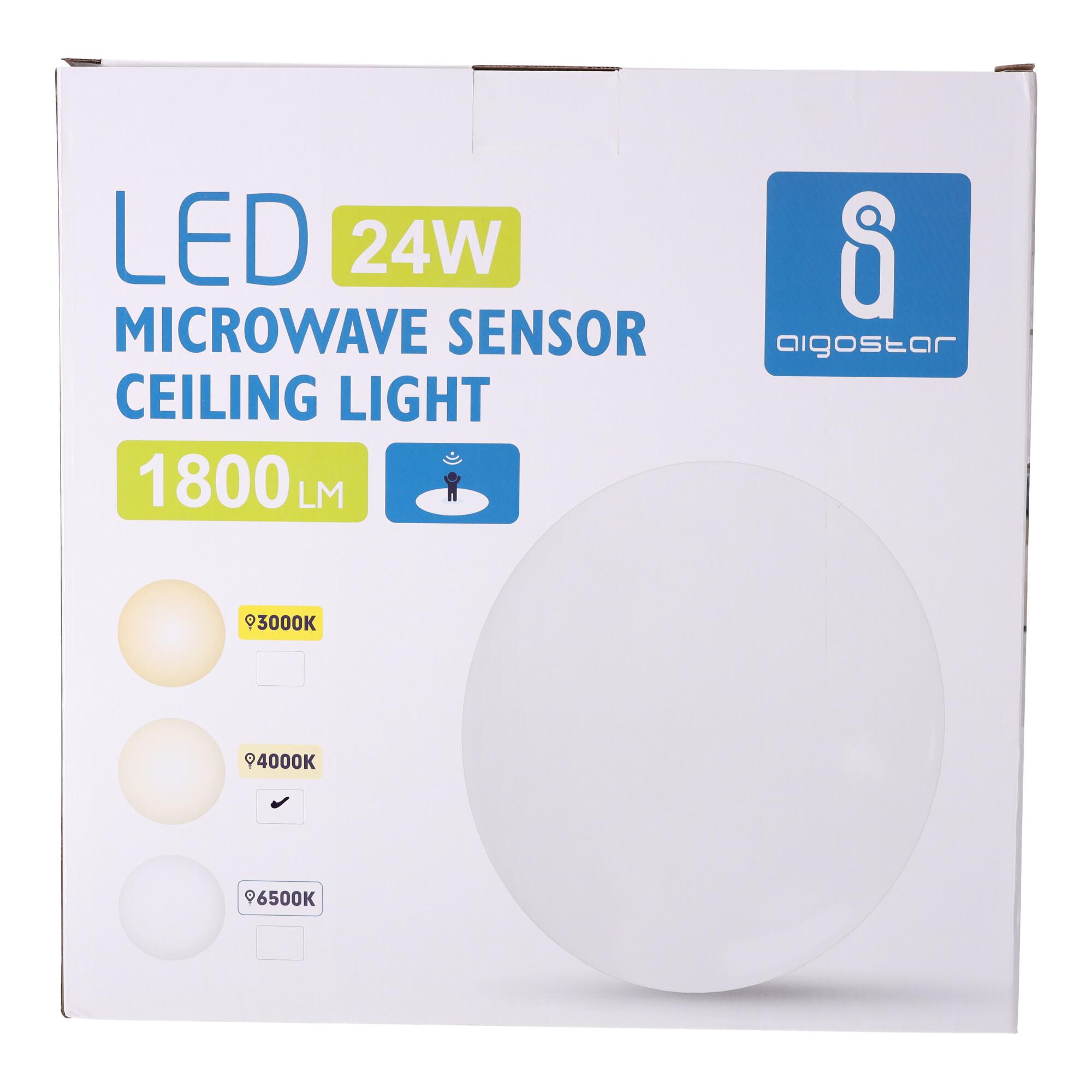 LED Ceiling Light with Sensor 24W 4000K