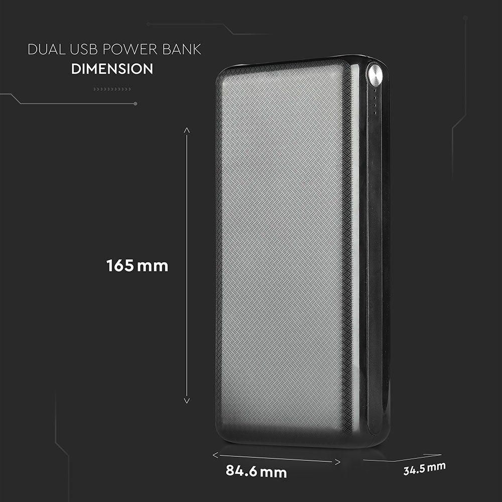 Power Bank, 3.7V/30000mAh, Czarny, VTAC, SKU 8901