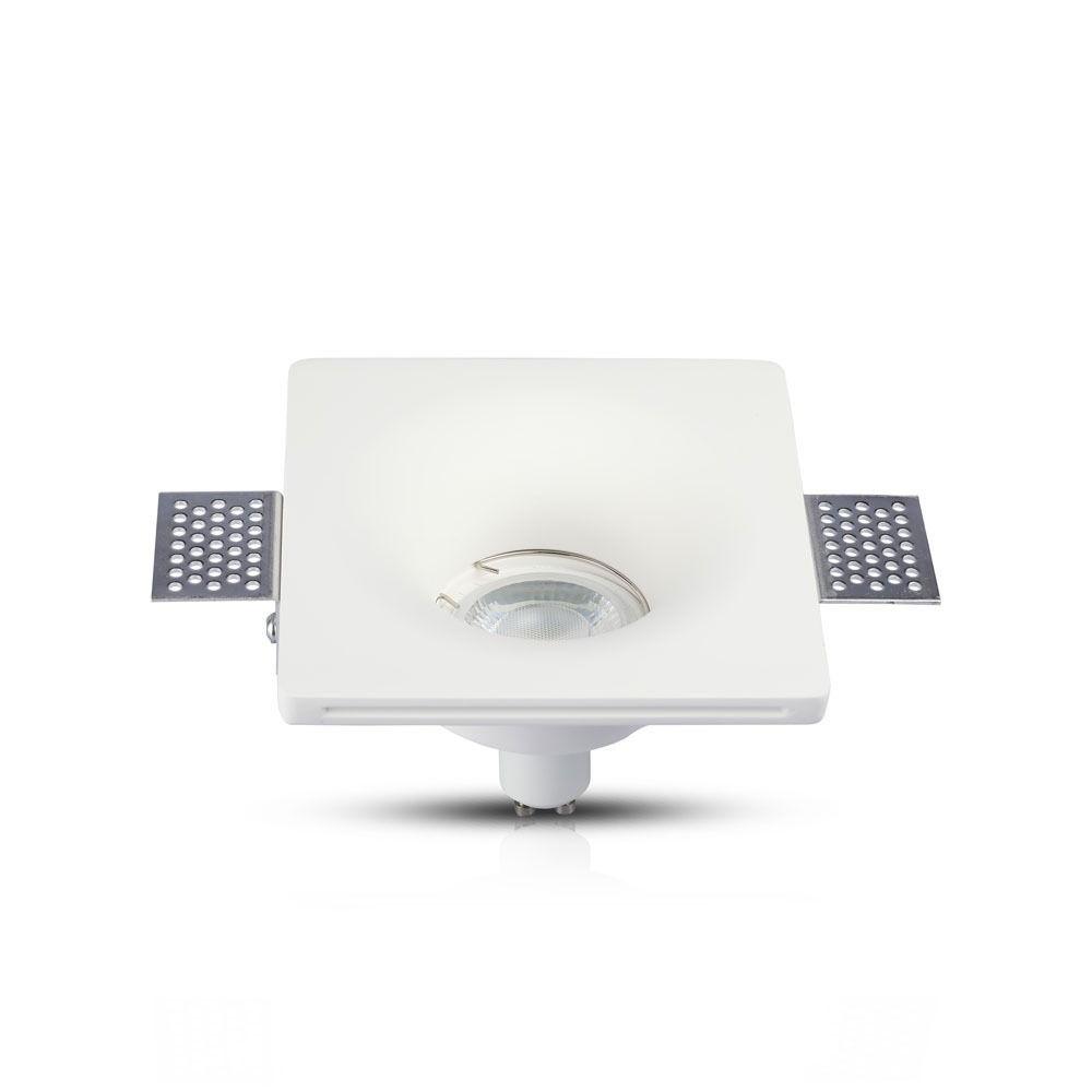 VT-714 GU10 GYPSUM FITTING SQUARE-WHITE