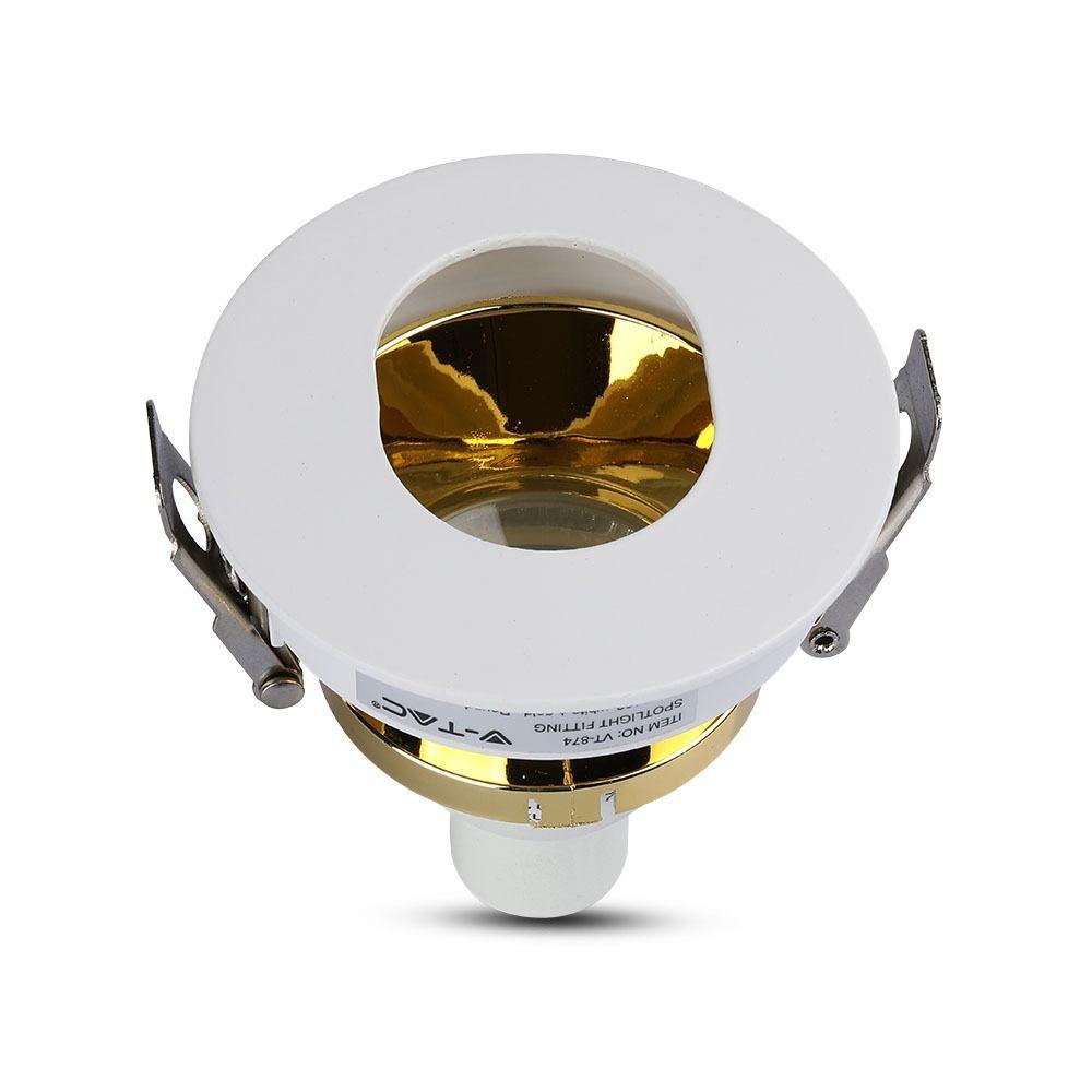 VT-874 GU10 FITTING ROUND-WHITE+GOLD