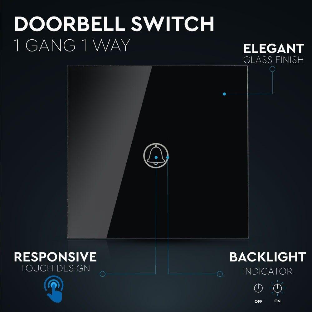 VT-5411 1 GANG 1 WAY DOORBELL SWITCH-BLACK