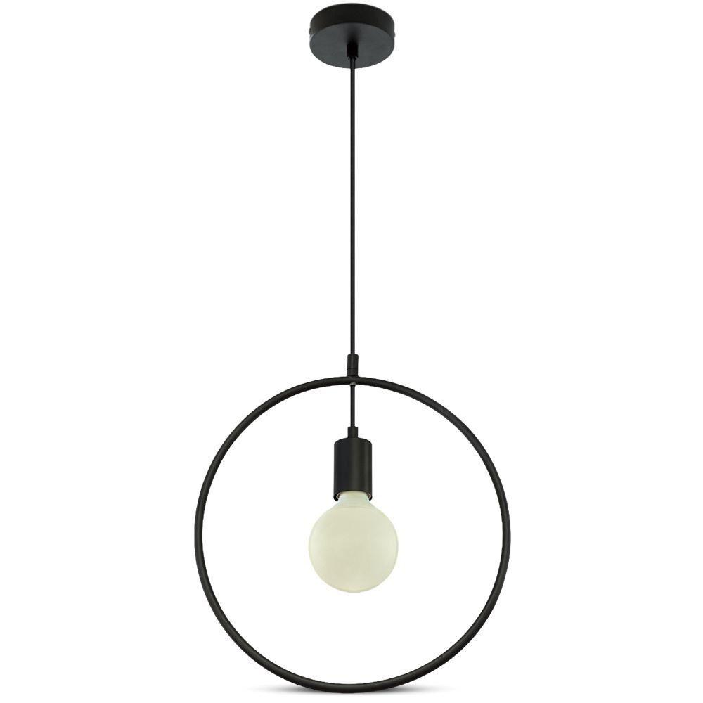 VT-7322 MATT BLACK PENDANT LIGHT WITH BLACK CANOPY-E27