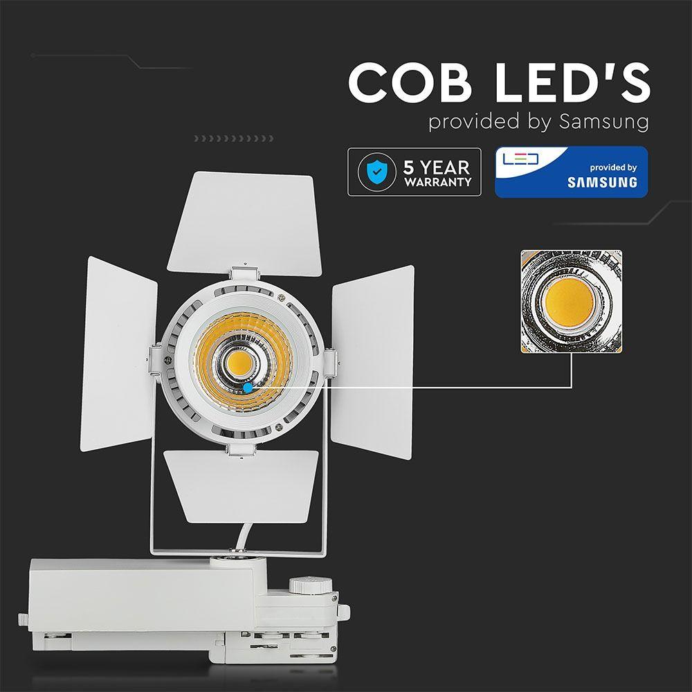 33W Lampa LED na szynoprzewód , Chip SAMSUNG, Barwa:5000K, 5 Lat gwarancji, Obudowa: Biała, VTAC, SKU 370