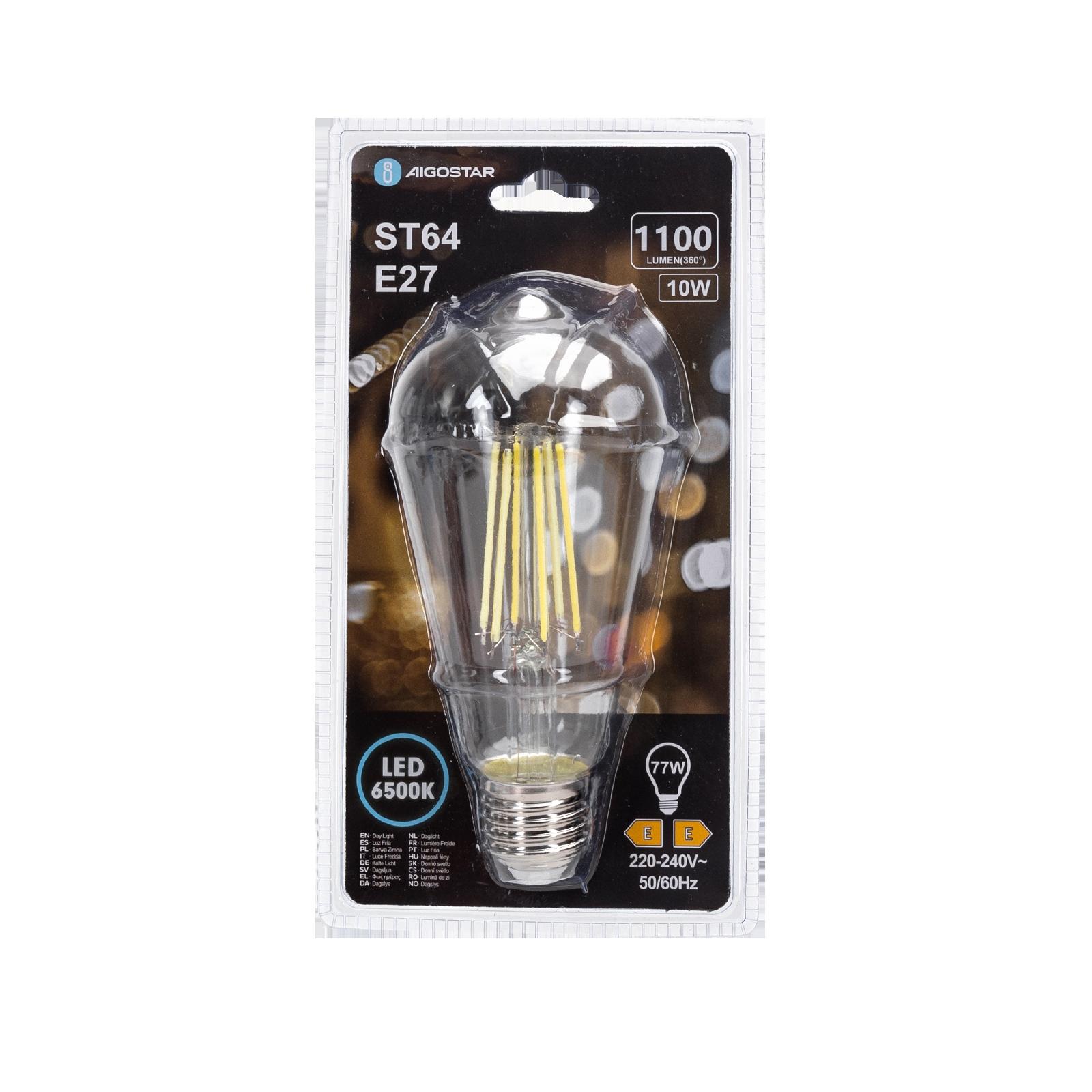 Żarówka LED Filament (Przezroczysta) ST64 E27 10W