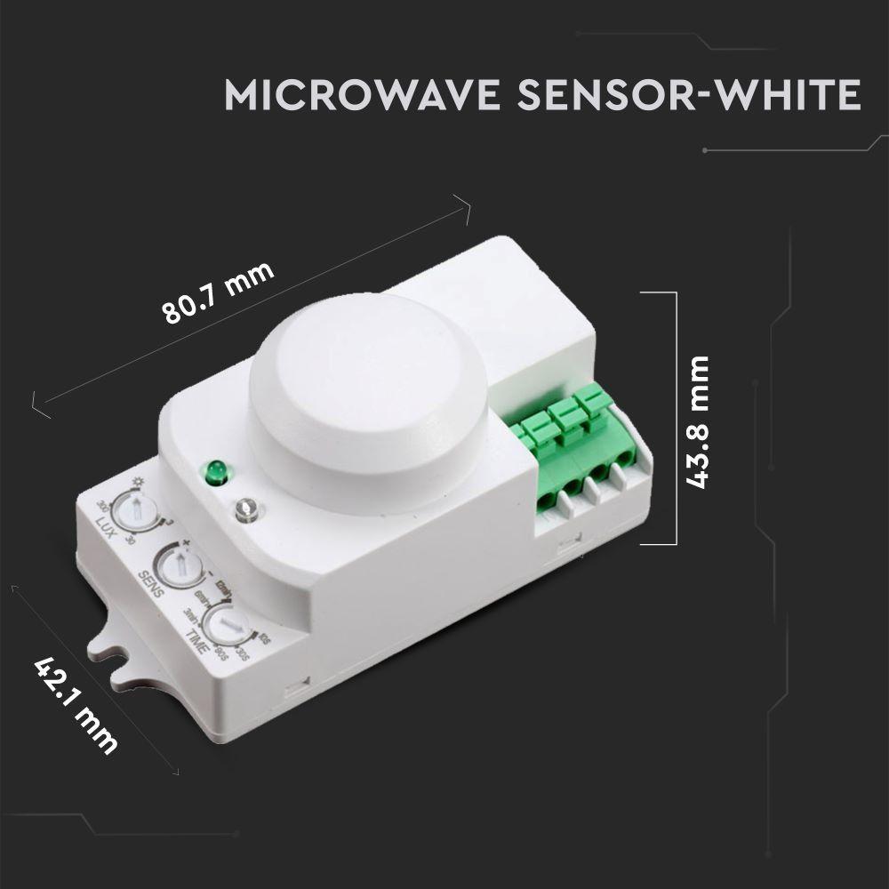 VT-8077 MICROWAVE SENSOR WITH MANUAL OVERRIDE FUNCTION-WHITE (MAX:300W LED)