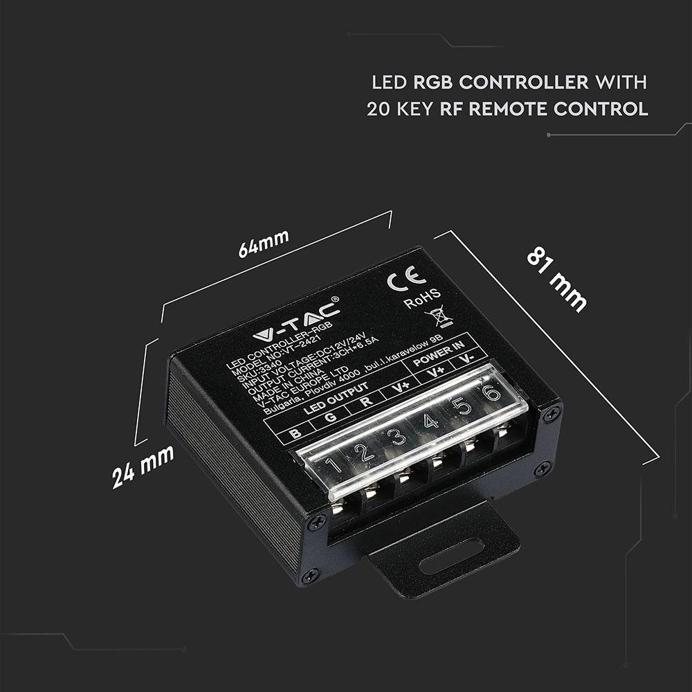 VT-2421 240W LED RGB CONTROLLER WITH 20 KEY RF REMOTE CONTROL-SMALL