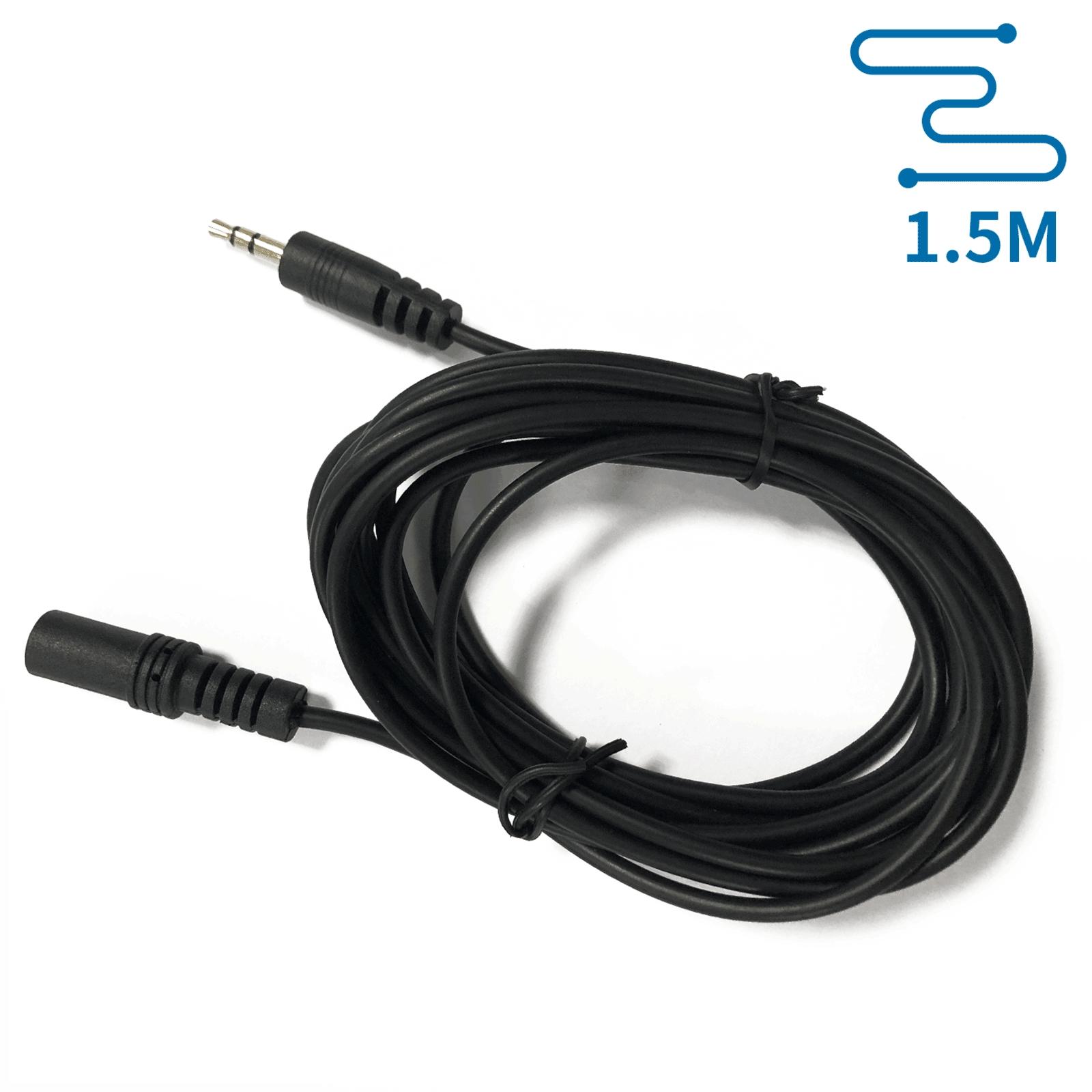 Kabel audio mini jack 3,5  mm męski/żeński 1,5 m czarny