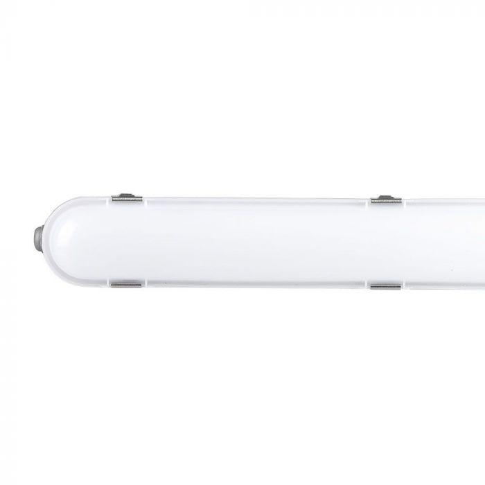 36W Lampa hermetyczna 120cm, Chip Samsung, Klosz Mleczny, Klipsy: stal nierdzewny, Barwa:4000K, VTAC, SKU 20217