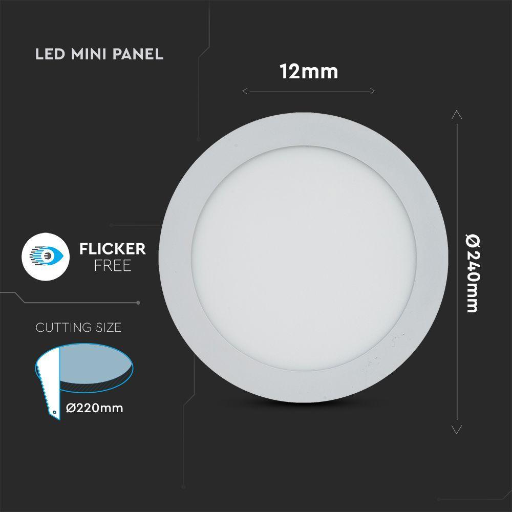 22W Panel LED , Barwa:3000K, Okrągła, VTAC, SKU 6422