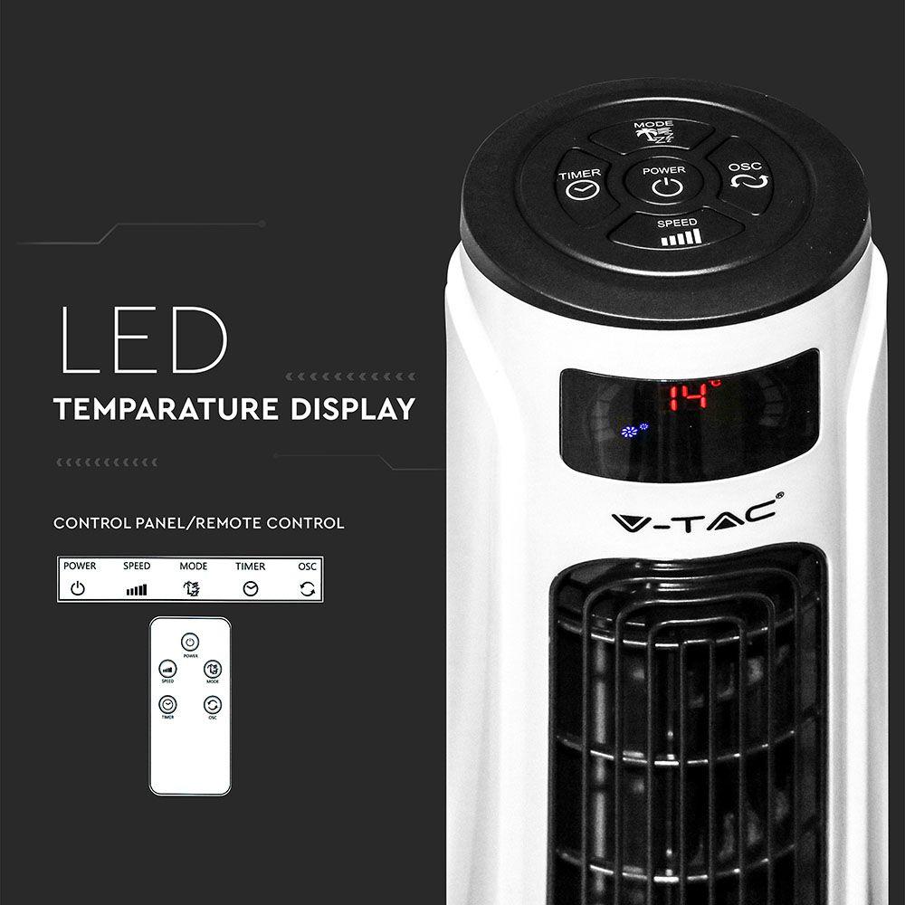 VT-5566 55W TOWER FAN(BS PLUG) WORKS WITH ALEXA & GOOGLE HOME