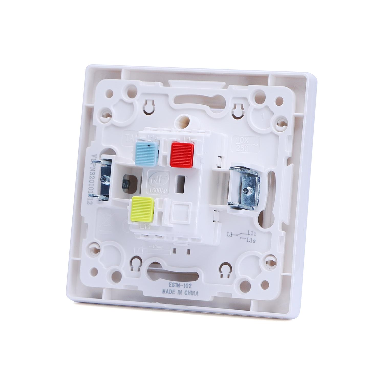 French One Gang Two Way Switch White