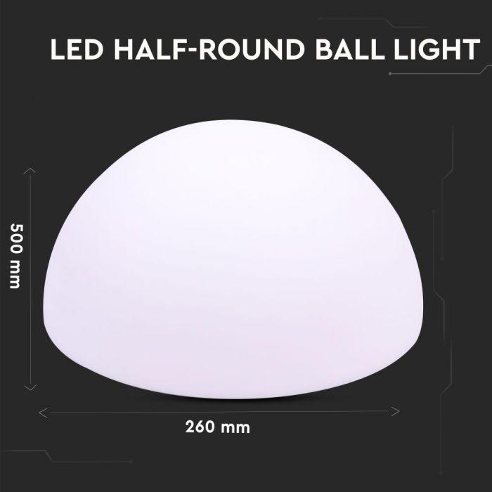 Oprawa ogrodowa LED HALF, Okrągła BALL, , Wymiary:50X26cm, VTAC, SKU 40221