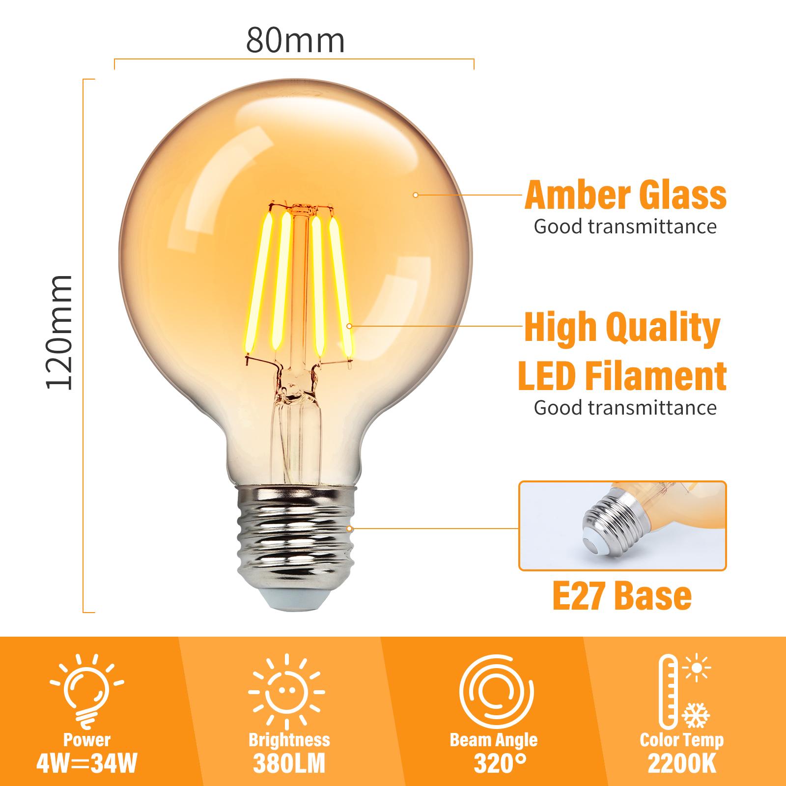 LED filament lamp G80