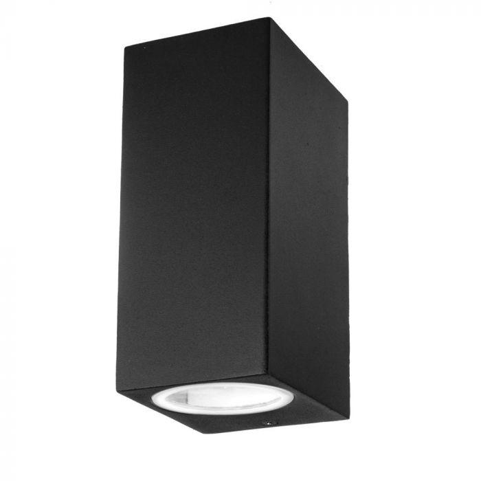 VT-7652 2 WAY GU10 WALL FITTING(ALUMINUM) SQUARE-BLACK (UP-DOWN) IP44