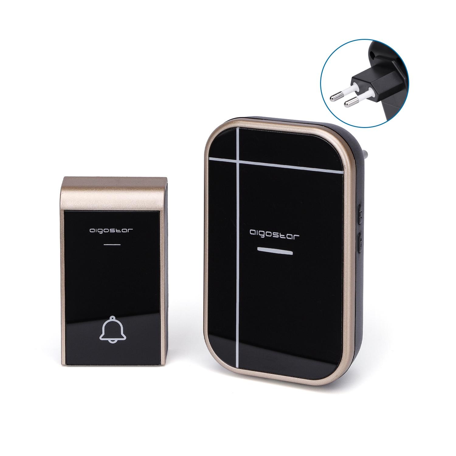 AC Wireless Doorbell Black & Golden