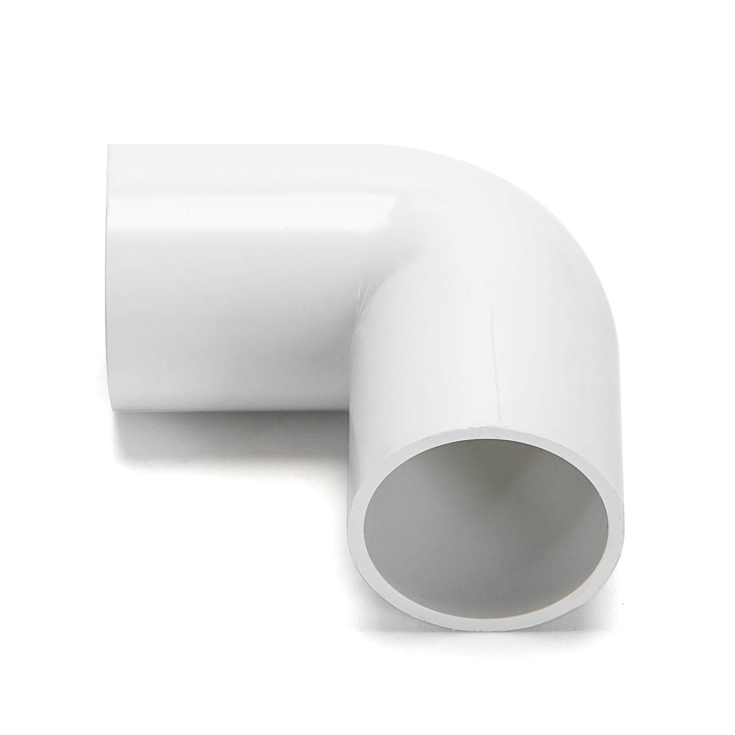 PVC Round Wire Duct Bend White 25mm 4PCS