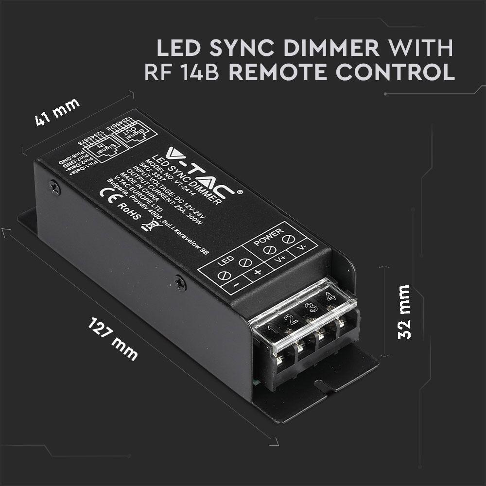 Ściemniacz do paska LED, Sterowanie: Pilot, VTAC, SKU 3337